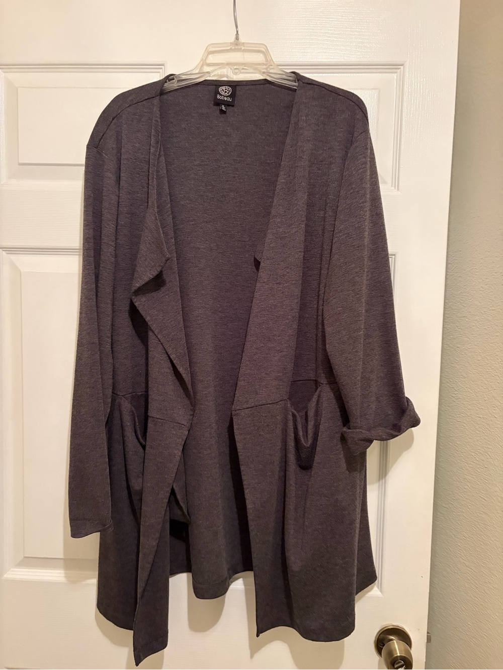 Babeau Women's Open Front Gray Cardigan Sweater